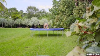 Pervs On Patrol - Big Tit Babe Twerks on Trampoline - 05/12/2017