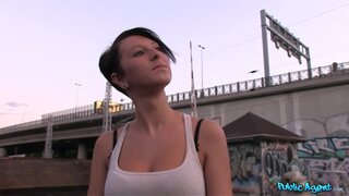 Public Agent - Brunette's Amazing Tits Make Horny Stranger Ready To Cum - 09/01/2012