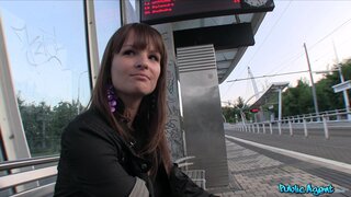 Public Agent - Brunette Waiting For Train Rides Stranger's Dick Instead - 09/01/2012