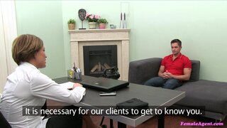Female Agent - Tatted Up Stud Fucks The Cum Onto Agent's Balls - 01/29/2013