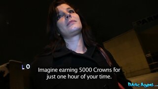 Public Agent - Stranger's Cum Splooshed In Brunette's Mouth Makes Her Happy - 02/12/2013