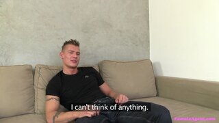 Female Agent - Male Stripper Drenches Agent's Hot Tits In His Cum - 04/02/2013