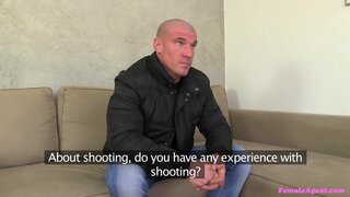 Female Agent - Macho Man Shoots His Hot Load Of Cum On Agent's Tits - 04/09/2013