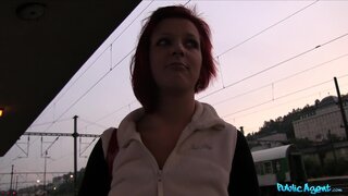 Public Agent - Redhead Gives Sloppy Blowjob And Fucks Stranger - 09/27/2013