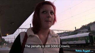 Public Agent - Redhead Gives Sloppy Blowjob And Fucks Stranger - 09/27/2013