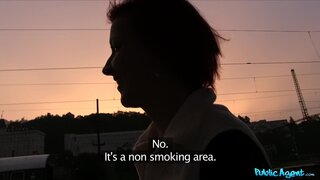Public Agent - Redhead Gives Sloppy Blowjob And Fucks Stranger - 09/27/2013