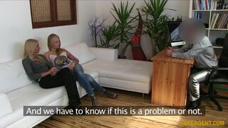 Fake Agent - A Stiff Dick Threesome For Two Hot Busty Blondes (Part 1) - 10/19/2013