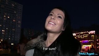 Public Agent - Dark Haired Beauty Fails At Game, Wins A Mouth Full Of Cock - 10/29/2013