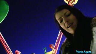 Public Agent - Dark Haired Beauty Fails At Game, Wins A Mouth Full Of Cock - 10/29/2013