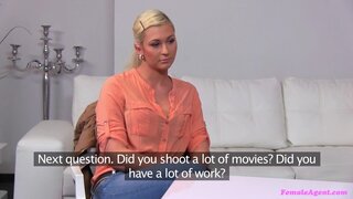 Female Agent - Beautiful Blonde Comes In For Hot Lesbian Casting - 12/13/2013