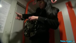 Public Agent - Raven Haired Hottie Gets A Hot Cumshot On A Speeding Train - 12/27/2013