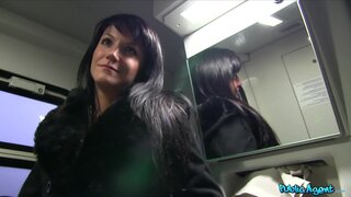 Public Agent - Raven Haired Hottie Gets A Hot Cumshot On A Speeding Train - 12/27/2013