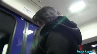 Public Agent - Raven Haired Hottie Gets A Hot Cumshot On A Speeding Train - 12/27/2013
