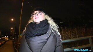Public Agent - Nervous Blonde Nerd Loves To Fuck Strangers In Public - 01/14/2014