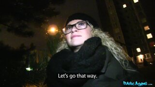 Public Agent - Nervous Blonde Nerd Loves To Fuck Strangers In Public - 01/14/2014