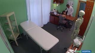 Fake Hospital - Brunette turns a massage tool into a sex toy - 02/06/2014