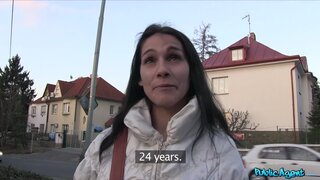 Public Agent - Pretty Dark Haired Girl Surprises Stranger With Huge Tits - 03/07/2014