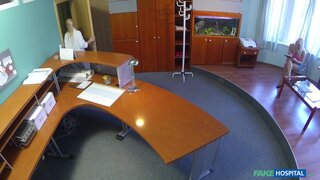 Fake Hospital - Perfect Sexy Blonde Gets Probed By Doctor On Reception Desk - 04/07/2014