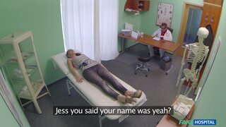 Fake Hospital - Sexy British patient swallows doctors advice - 04/14/2014