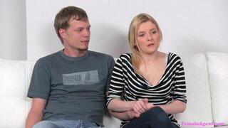 Female Agent - Hot Blonde Fucks Her Boyfriend Before Letting Agent Have A Go At It - 05/02/2014