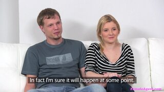Female Agent - Hot Blonde Fucks Her Boyfriend Before Letting Agent Have A Go At It - 05/02/2014