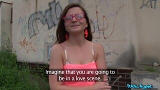 Public Agent - Complete Stranger Gives Nerdy Brunette A Public Creampie - 06/10/2014