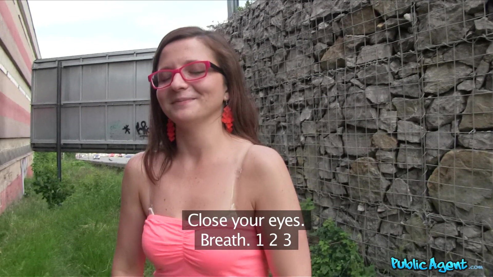 Public Agent - Complete Stranger Gives Nerdy Brunette A Public Creampie - 06/10/2014