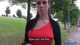 Public Agent - Wannabe Brunette Model Bounces On Stranger's Dick In Public - 06/24/2014