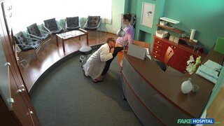 Fake Hospital - Doctor faces sexy brunette from insurance company - 07/24/2014