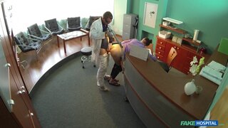 Fake Hospital - Doctor faces sexy brunette from insurance company - 07/24/2014