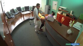 Fake Hospital - Doctor faces sexy brunette from insurance company - 07/24/2014