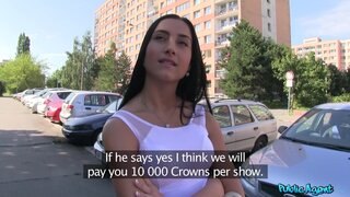 Public Agent - Raven-Haired Teen Angel in White - 08/19/2014