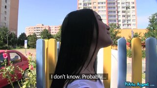 Public Agent - Raven-Haired Teen Angel in White - 08/19/2014