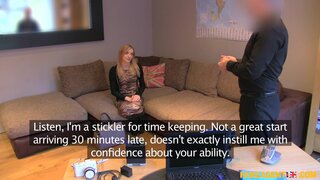 Fake Agent UK - Tardy Blonde Cums on Casting Couch - 11/14/2014