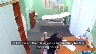 Fake Hospital - Horny Patient Catches Doc and Nurse - 12/11/2014