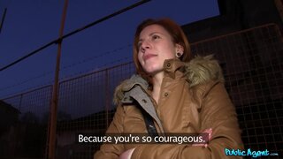 Public Agent - Eager redhead flashes tits for cash - 03/23/2015