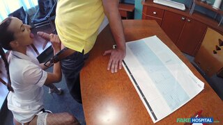 Fake Hospital - Sexy nurse heals patient with hard office sex - 06/12/2015