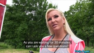 Public Agent - Slutty looking blonde with big boobs fucking outdoors - 07/06/2015