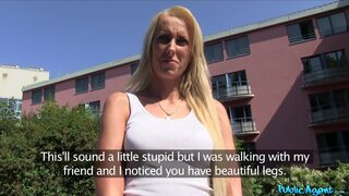 Public Agent - Slim blonde cheats on hubby for cash in public - 07/24/2015