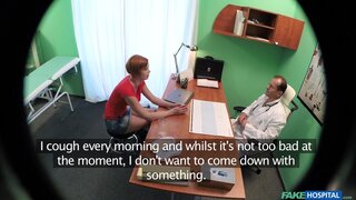 Fake Hospital - Sexy redhead will do anything for a sick note to get off work - 07/10/2015