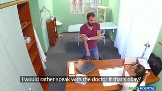 Fake Hospital - Brunette in tight fit nurse outfit fucks her patient - 07/14/2015