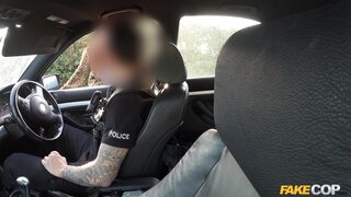Fake Cop - Hot Jizz: brunette has some fun outside with cheeky policeman - 08/17/2015