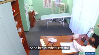 Fake Hospital - Sexy suspicious doctors wife has hot sex with him in his office - 08/18/2015