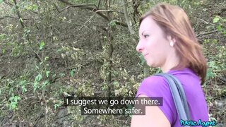 Public Agent - Brunette having outdoors sex in the bushes - 09/25/2015