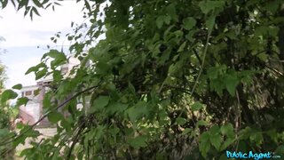 Public Agent - Brunette having outdoors sex in the bushes - 09/25/2015