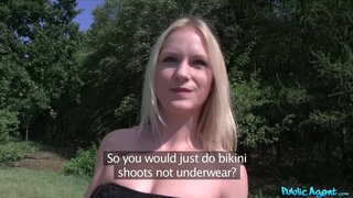Public Agent - Beautiful blonde Italian get naked for sex outdoors - 09/28/2015