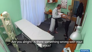 Fake Hospital - Doctors Halloween costume wardrobe malfunction gets blonde horny and wet - 10/27/2015