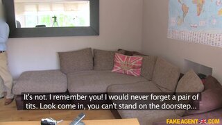 Fake Agent UK - British chick with massive tits gives agent a shot at anal - 10/25/2015