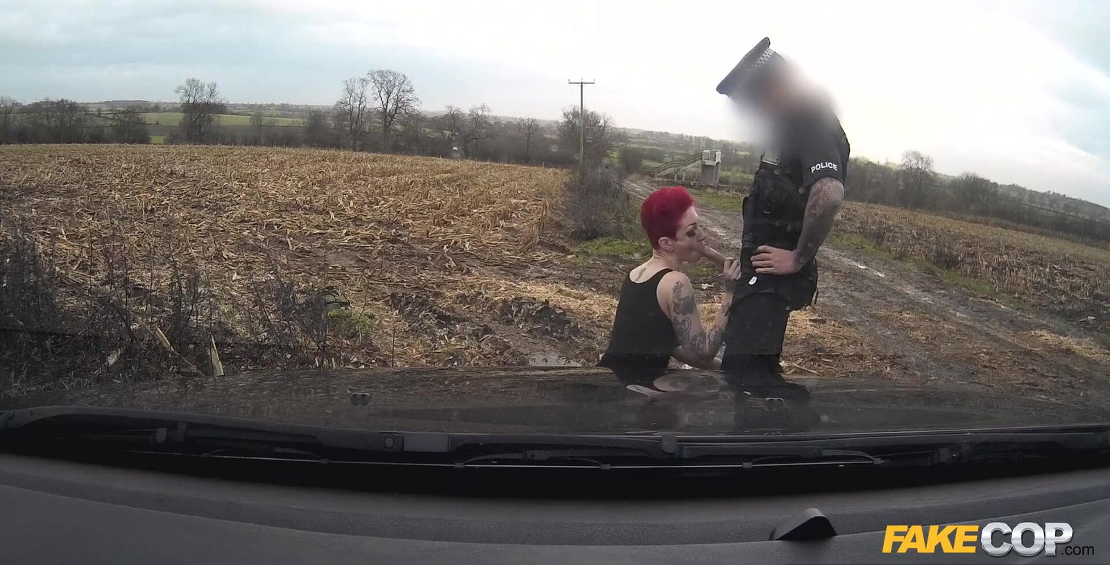 Fake Cop - Cop spunks on her tattoos and tits - 02/22/2016