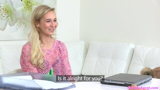 Female Agent - Agent Fucks Shy Blonde with Dildo - 04/26/2016